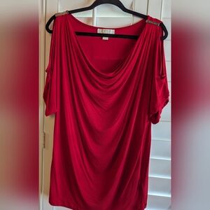 Michael Kors cold-shoulder tee with embellishments size Large